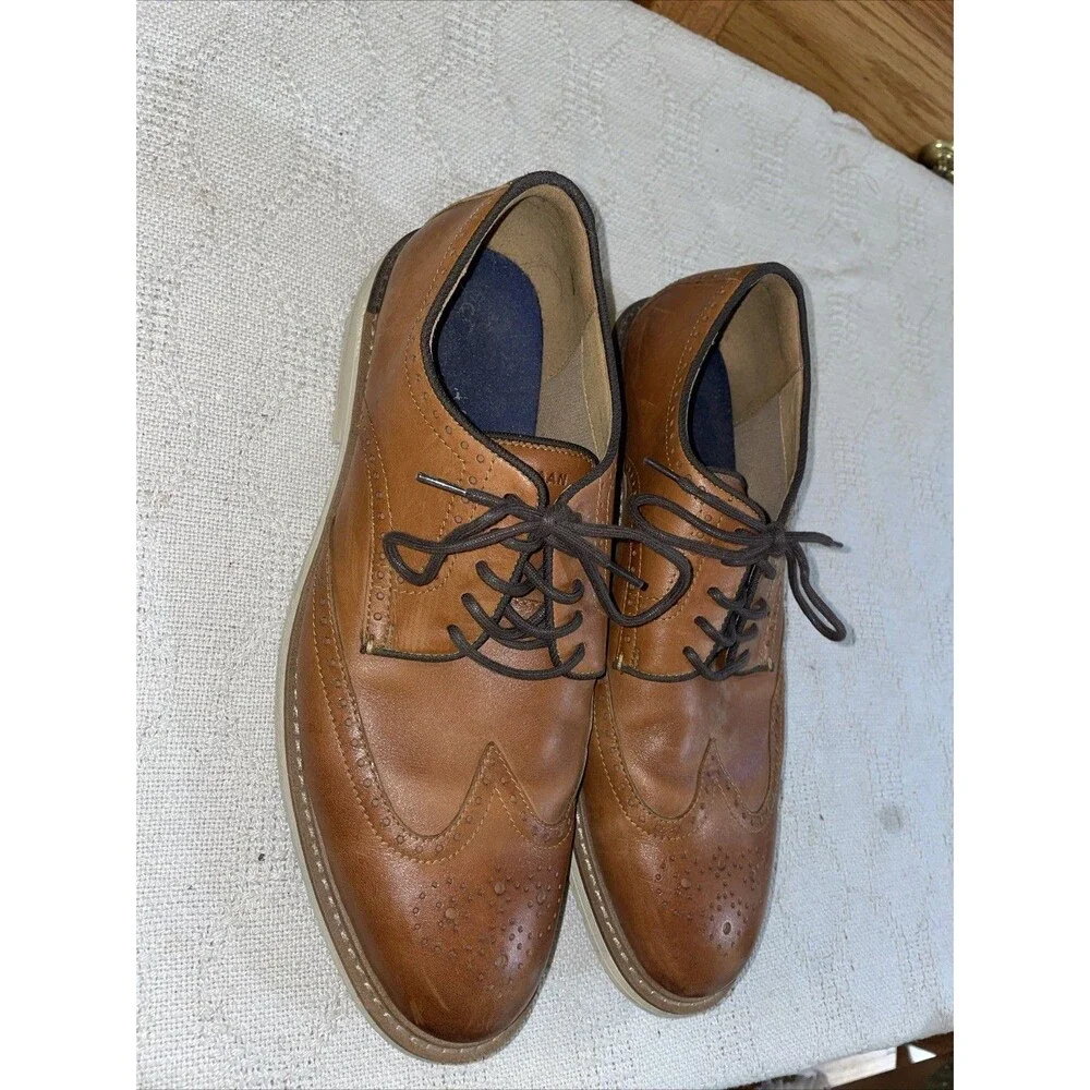 Cole Haan 360 Men’s Wingtip Comfort Shoes Sz 12 M Brown Leather Going Out Party
